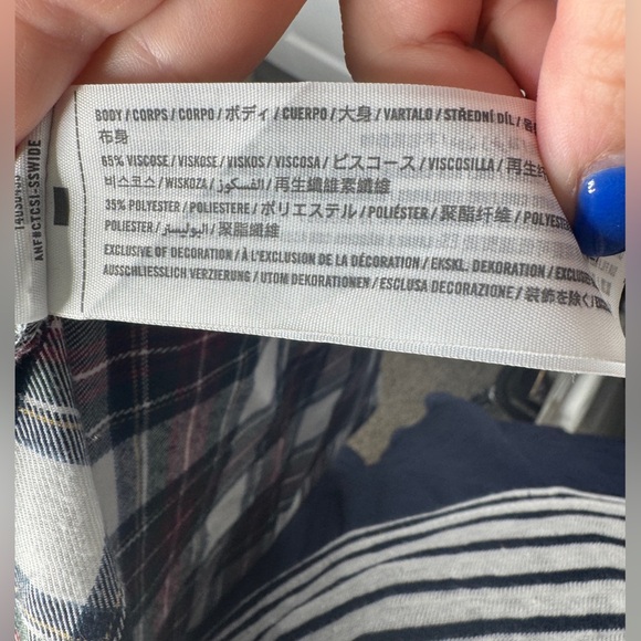 ABERCROMBIE AND FITCH soft af red green plaid button down size small - Picture 4 of 4